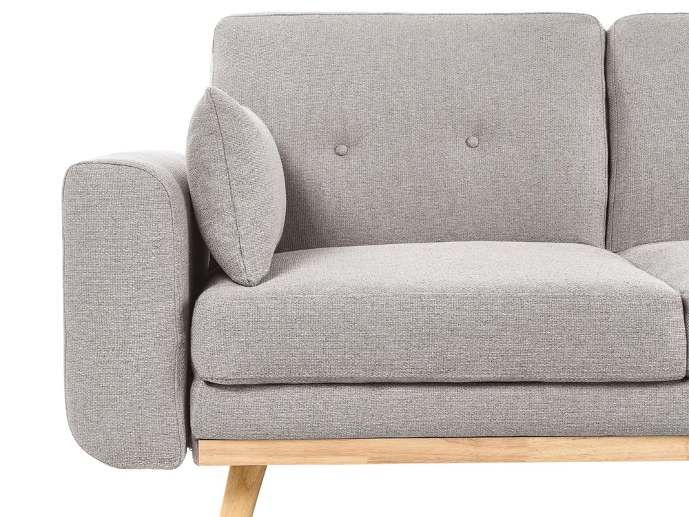 Corner Sofa Bed 3 Seater KAARINA Fabric Grey Left Hand_981829