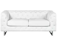Sofa 2 Seater VISSLAND Faux Leather White_741065