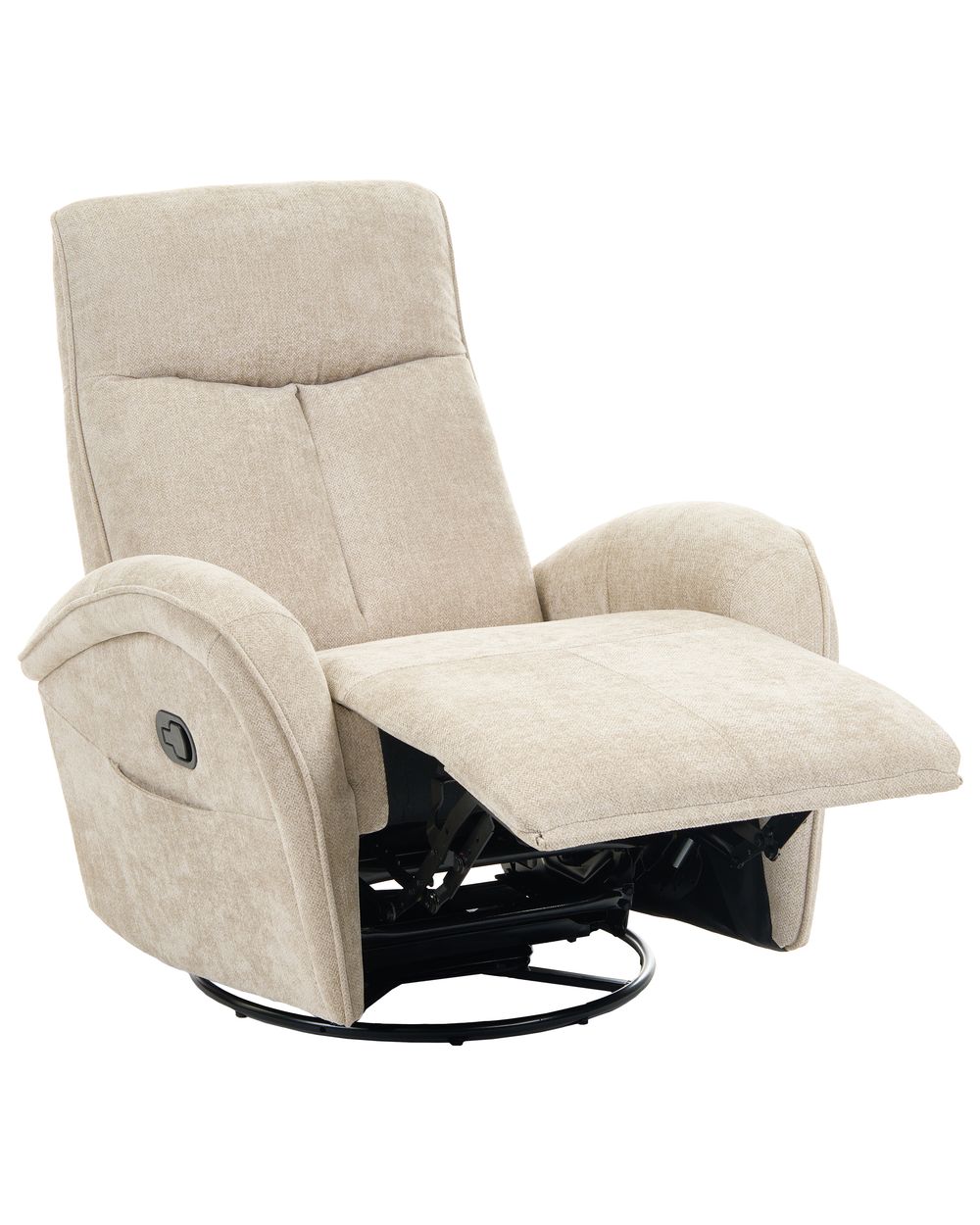 Rocking Recliner Chair DANAE Swivel Chenille Light Beige