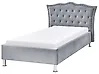 Bett mit Lattenrost Samtstoff METZ 90 x 200 cm Grau