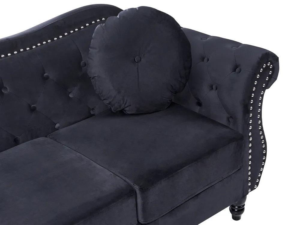 Sofa 2-Sitzer SKIEN Samtstoff Schwarz_743262