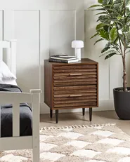 2 Drawer Bedside Table KEITH Dark Brown_946571