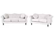Living Room Set 5 Seater SKIEN Velvet Light Beige_743297