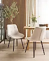 Esszimmerstuhl 2er Set MELROSE Samtstoff Cremeweiß
