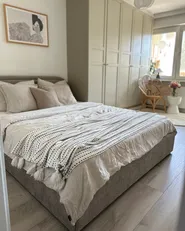 Bett mit Stauraum QUILLIEN Chenillegewebe Taupe 160 x 200 cm_1046049