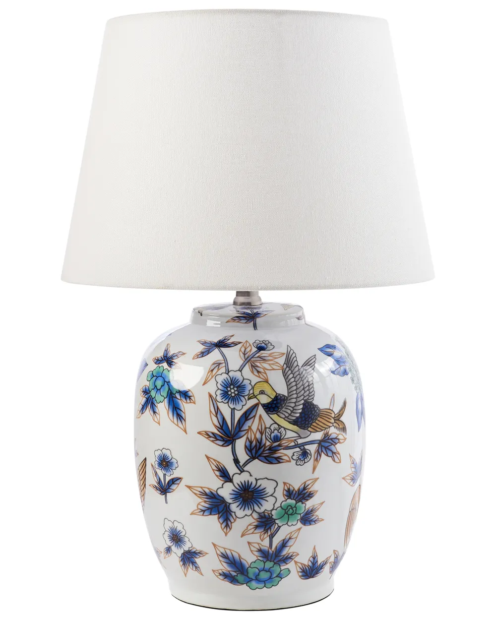 Tischlampe SUNJA Porzellan Weiß / Blau