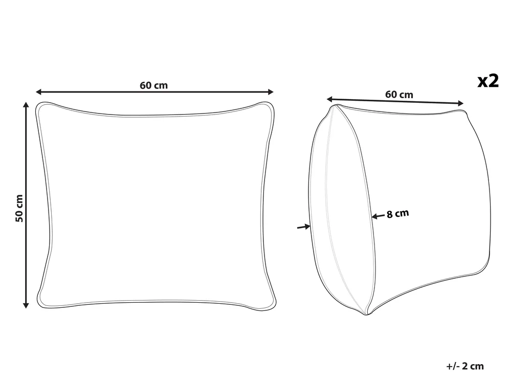 Kopfkissen 2er Set VIHREN Niedrig 50 x 60 cm Entenfedern und Daunen Weiß_811479
