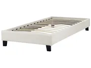 Bett ohne Kopfteil Stoff ROANNE 90 x 200 cm Cremeweiß_902929