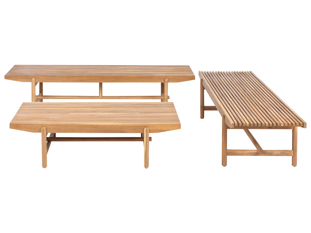 Garden Lounge Set with Table 4 Seater GIAVENO Acacia Wood Off-White_989235