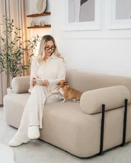 Sofa 2-Sitzer ELVA Bouclé Beige_1063260