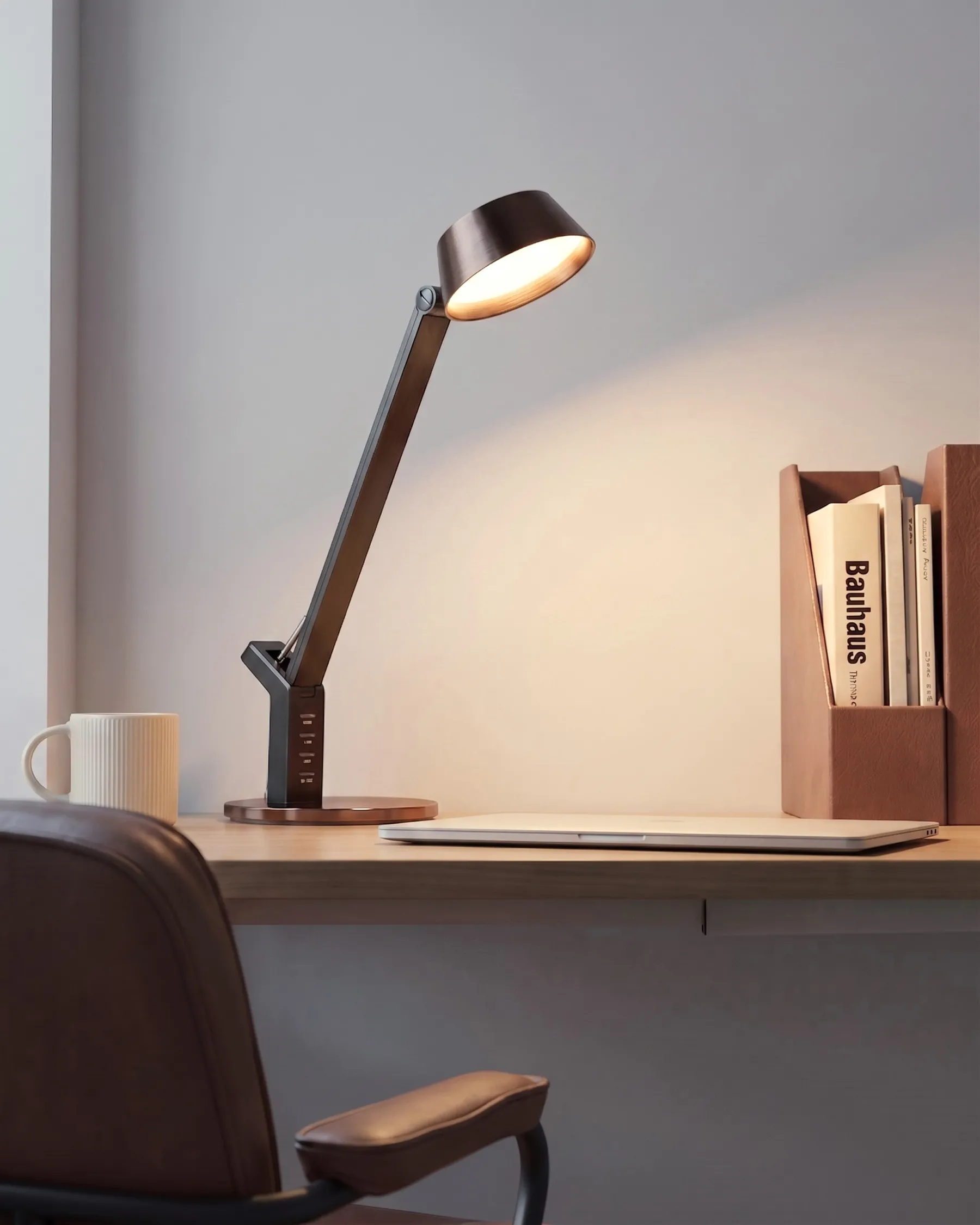 LED Schreibtischlampe CHAMAELEON mit USB-Anschluss Metall Messing_854128