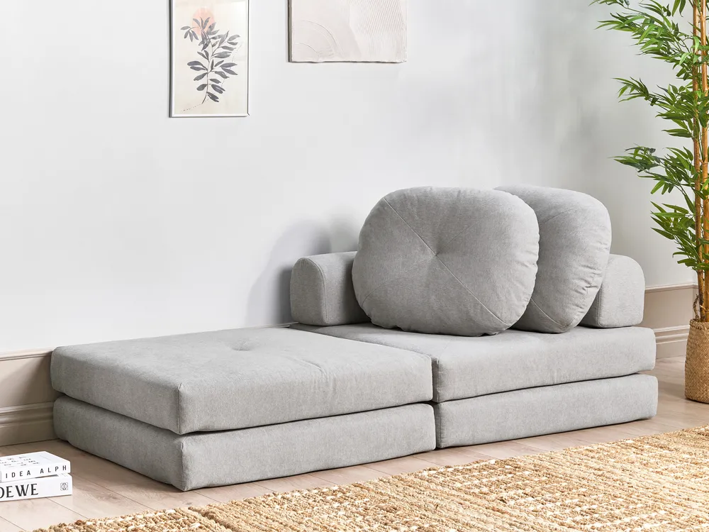 1-Sitzer Schlafsofa OLDEN Stoff Hellgrau