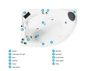 Corner Hot Tub with LED NEIVA 1500 x 1000 mm White Right Hand_796693