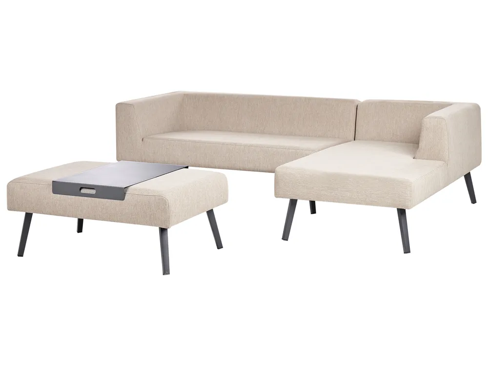 Garten Ecksofa mit Tisch 4-Sitzer SORRIVOLI Beige linksseitig_948021