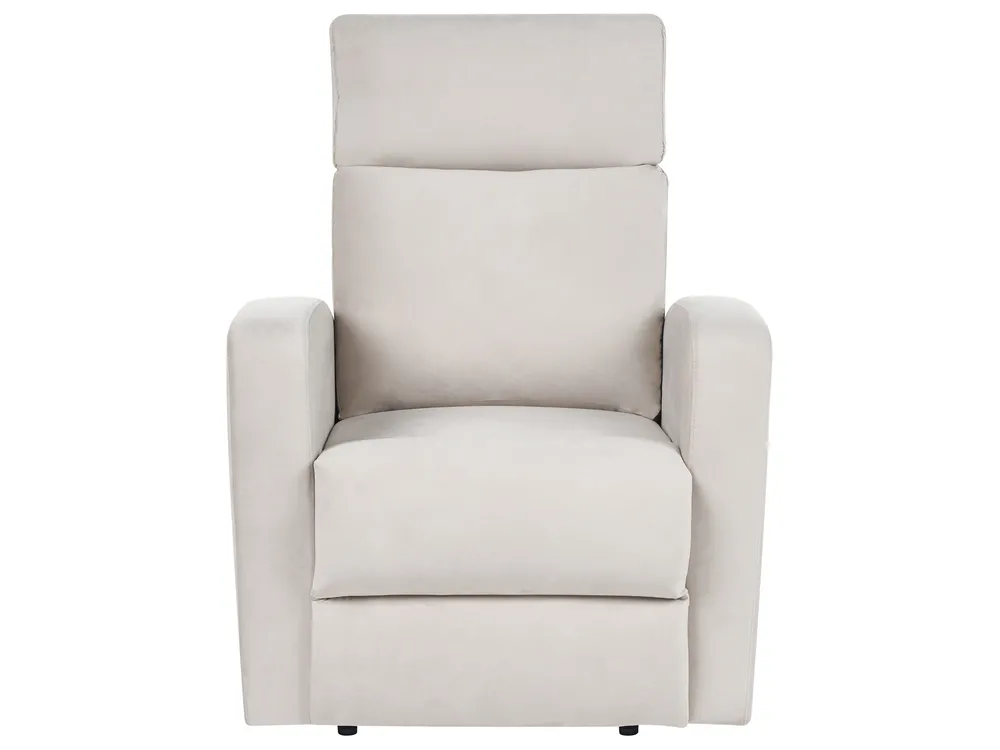 Sofa Set manuell verstellbar 3-Sitzer VERDAL Samtstoff Beige_1081157