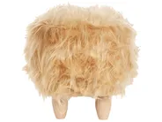 Animal Stool WOOLLY Rhino Faux Fur Beige_750905