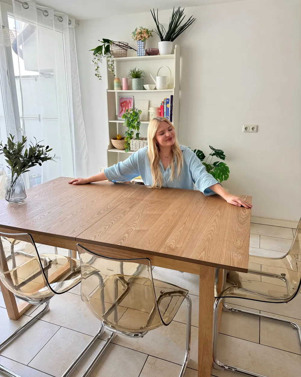 Ausziehbarer Esstisch CAMDEN Helle Esche 160/200 cm 95 cm_1020529