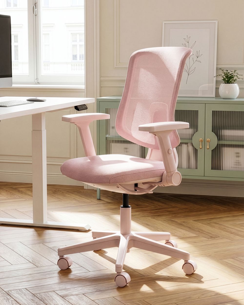 Bureaustoel SERO Stof Roze