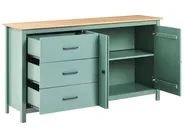 2 Door Sideboard LEONORA Pine Wood Green_1062481