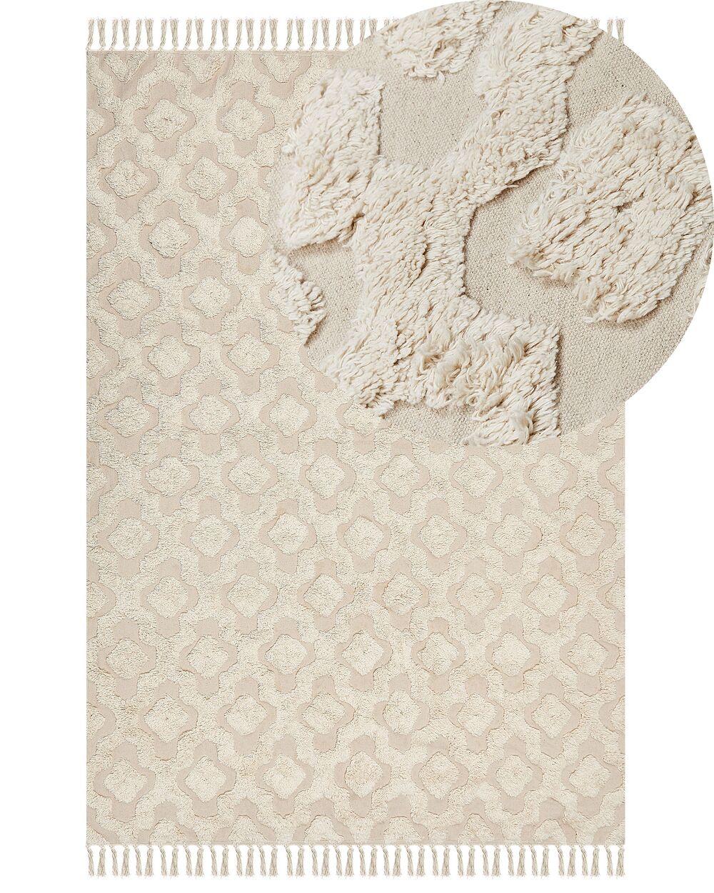 Rug AKSARAY Beige 160 x 230 cm Cotton