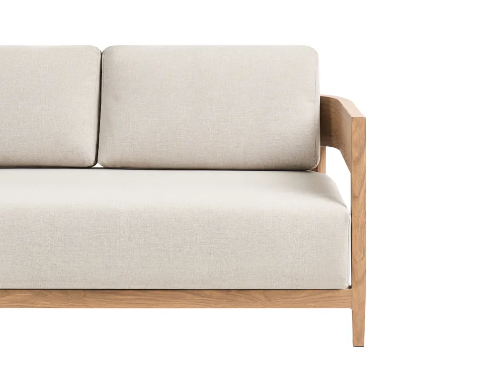 Garten Ecksofa mit Tisch 5-Sitzer SAMPIERI Metall Hellbraun linksseitig_1007016