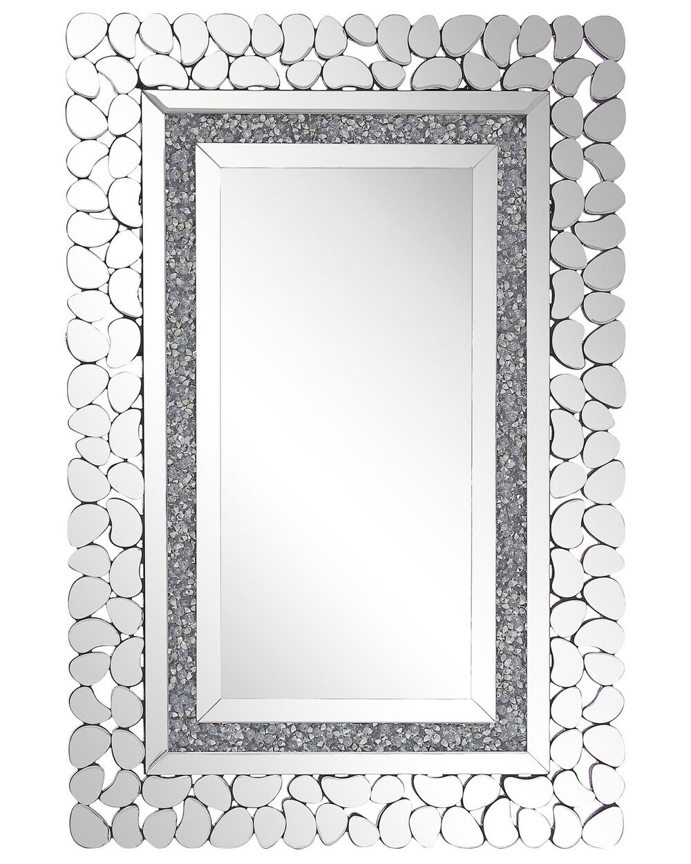 Wandspiegel PABU 60 cm 90 cm Silber