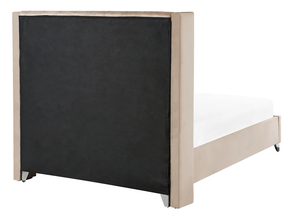 Bed Velvet LUBBON 140 x 200 cm (EU Double) Beige_899020