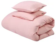 Bettwäsche-Set SUMNER 200 x 200 cm Baumwollmusselin Pastellrosa_1060190