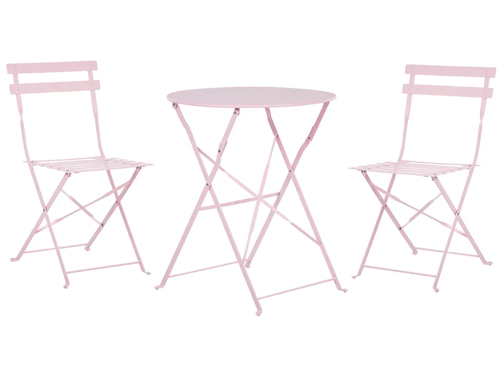 Bistro Set klappbar FIORI Metall Pastellrosa