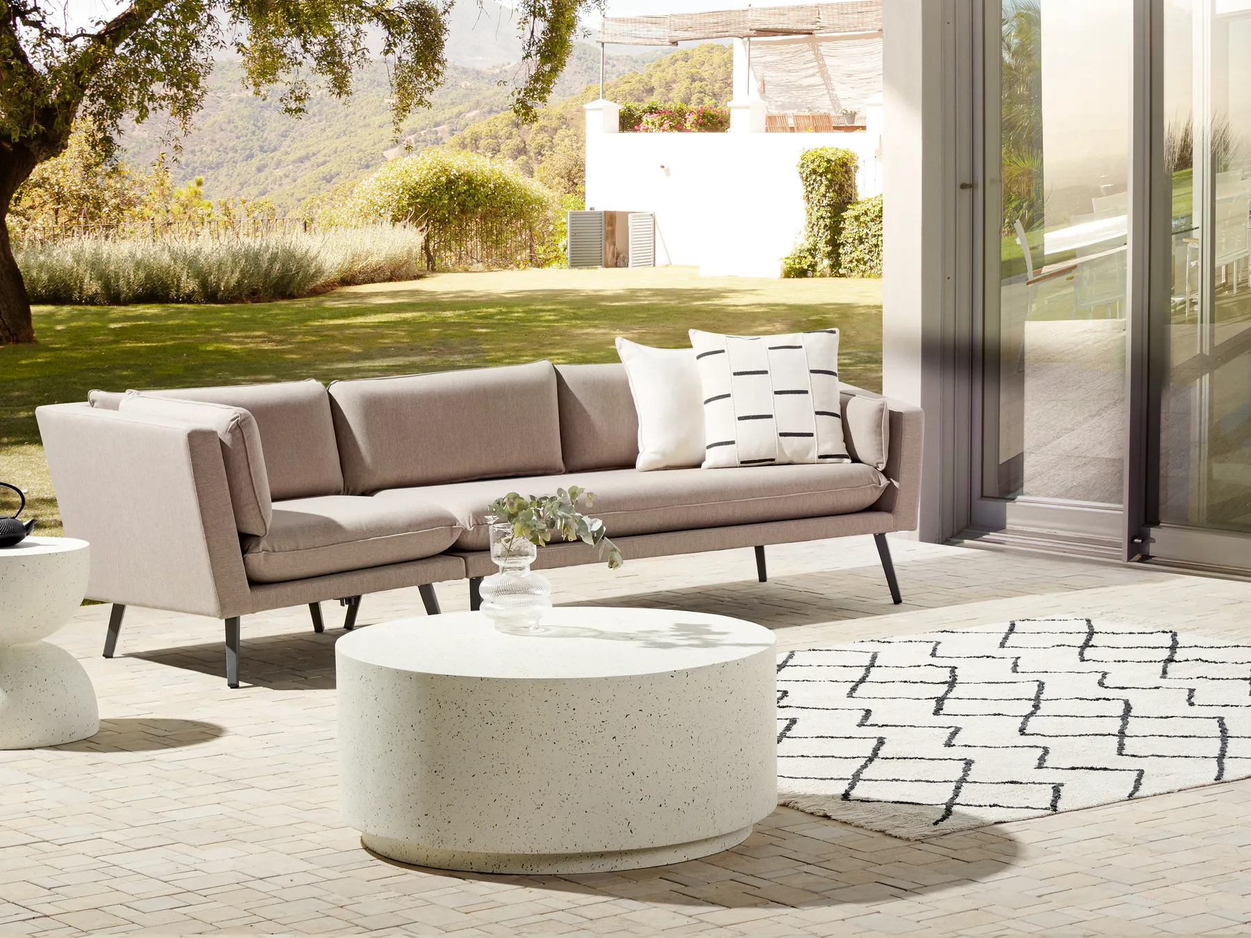 Gartensofa 3-Sitzer LORETELLO Beige linksseitig_872320