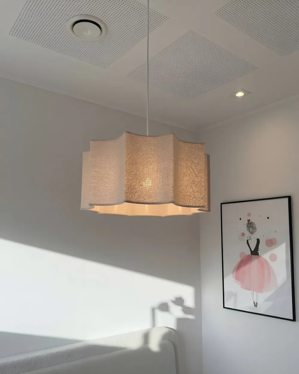 Pendant Lamp LUENHA Metal Beige_1064378