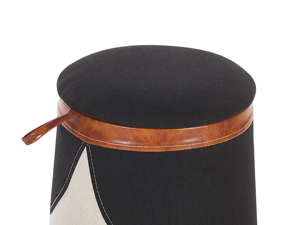 Kids Storage Pouffe APACHE Faux Linen Beige_779604