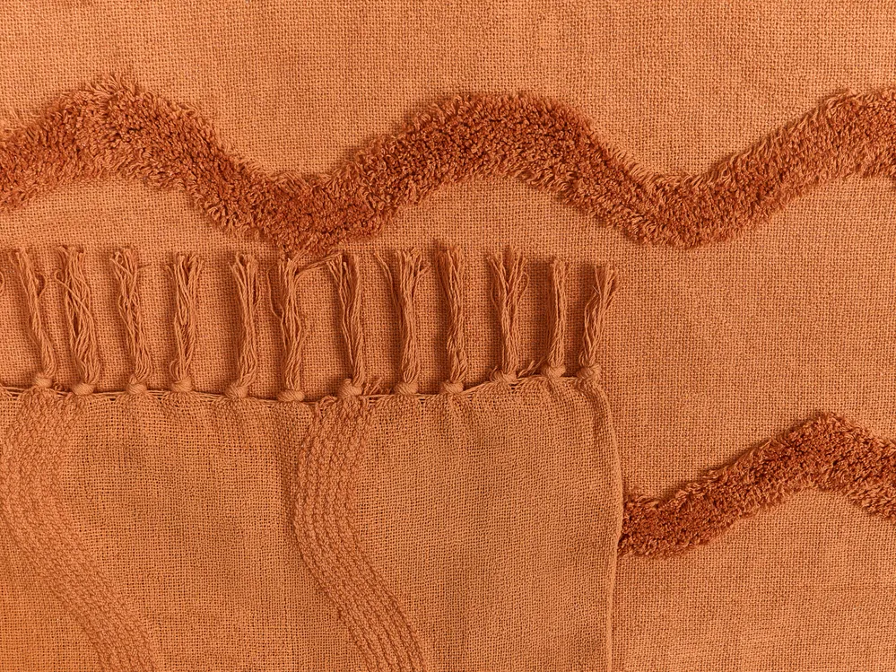 Kuscheldecke KHARI Baumwolle 200 x 200 cm Orange_1067542