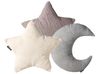 Set of 3 Decorative Cushions LUNA Corduroy 35 x 30 cm 35 x 35 cm Multicolour Solid