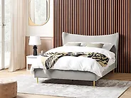 Bett mit Lattenrost Samtstoff CHALEIX 140 x 200 cm Hellgrau_1180221