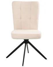 Esszimmerstuhl 2er Set drehbar RYAN Bouclé Hellbeige_1042456