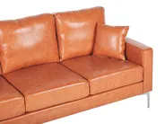 Sofa 3 Seater GAVLE Faux Leather Golden Brown_729857