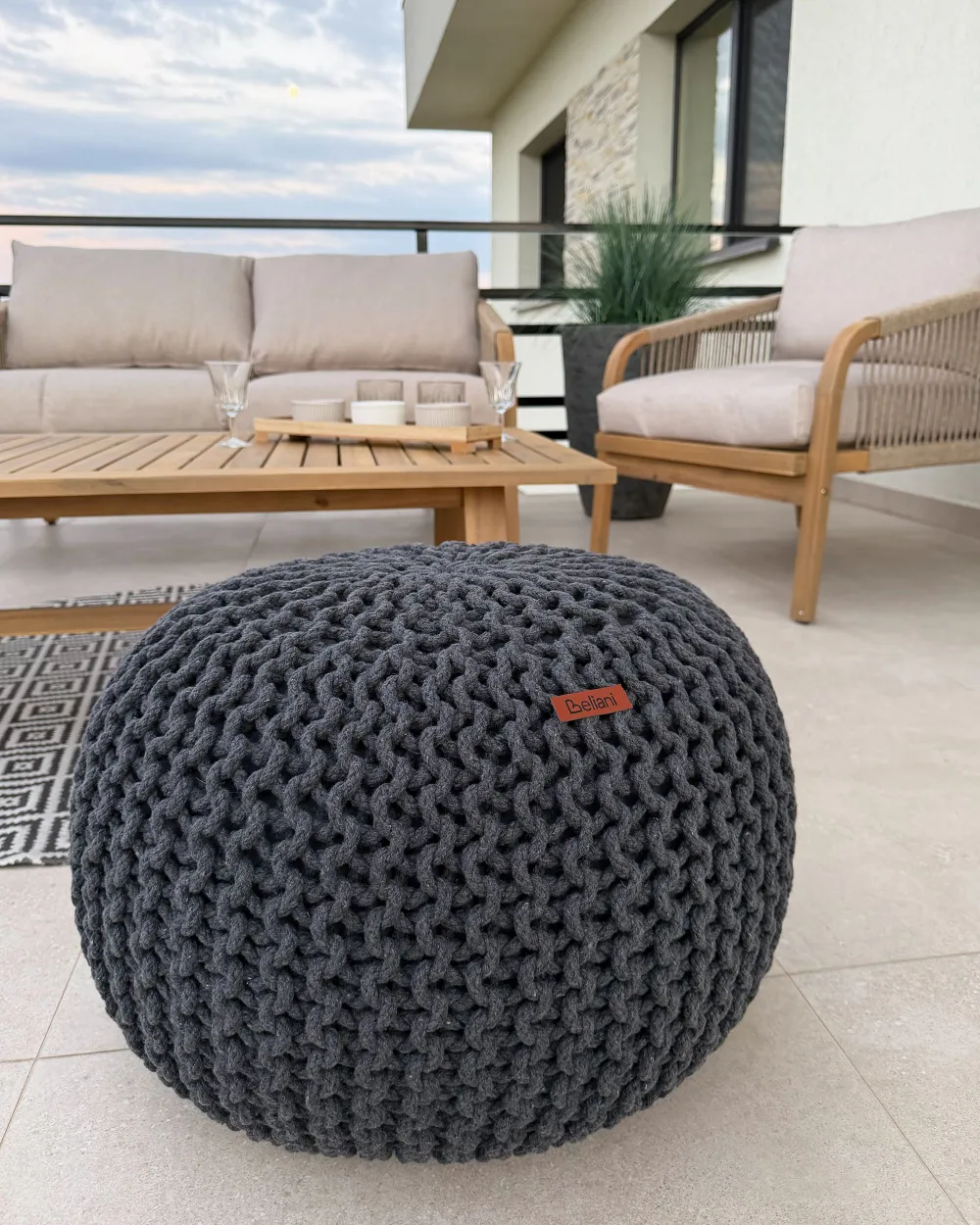 Pouffe CONRAD Cotton Grey_1165899