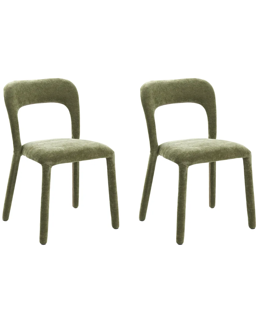 Set mit 2 Stühlen LAKEVILLE Chenillegewebe Grün