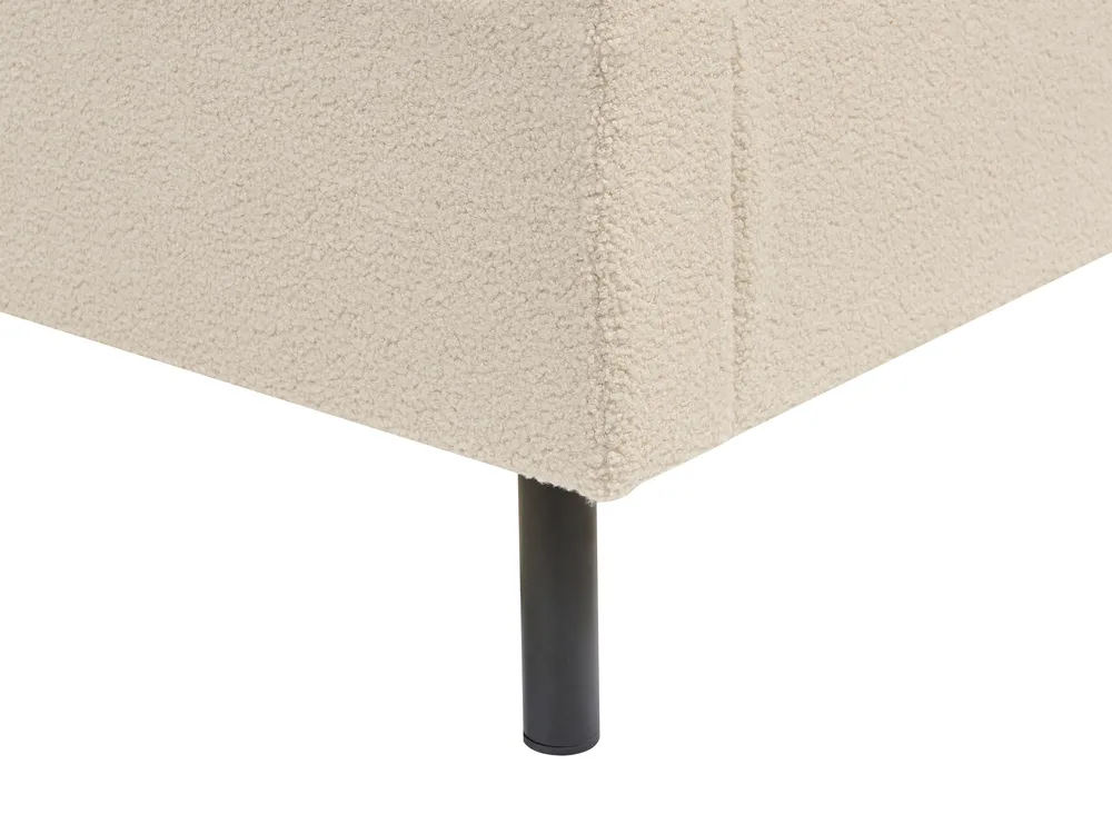 Bed Boucle VILLETTE 140 x 200 cm (EU Double) Beige_882672
