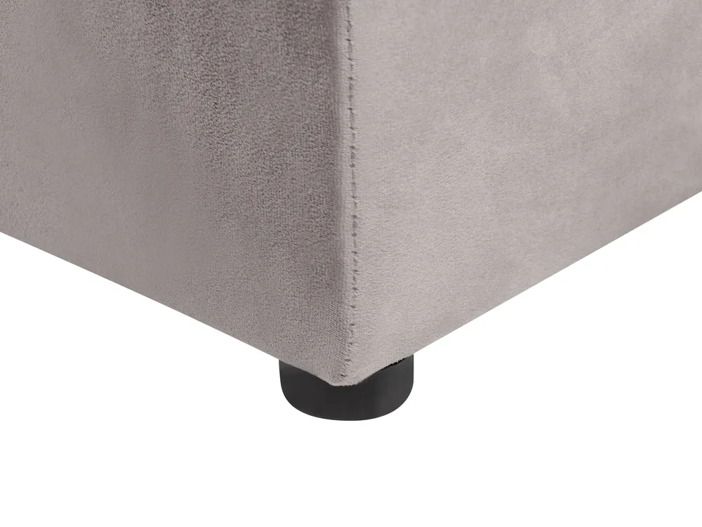 Bett mit Stauraumbank NOYERS Samtstoff Grau 140 x 200 cm_920487