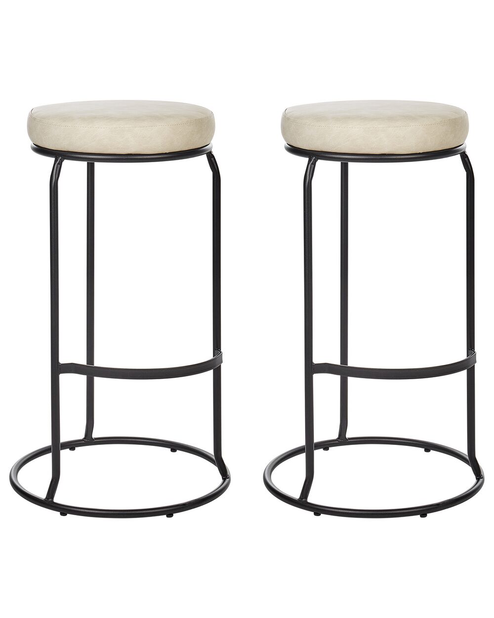 Set van 2 barkrukken MILROY Kunstleer Lichtbeige