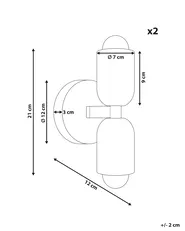 Wandlampe 2er Set TOPI Metall Pastellrosa_987495