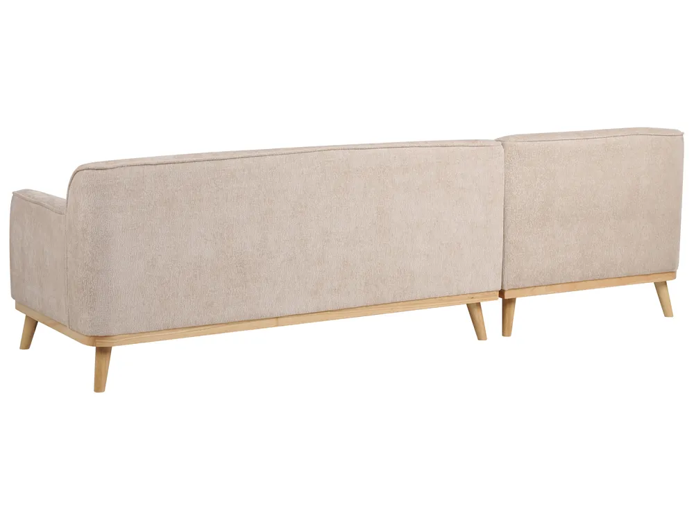 Corner Sofa 3 Seater SIMOS Chenille Beige Right Hand_927940