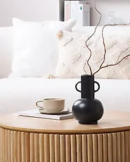 Flower Vase PEREA 26 cm Ceramic Black_1178611