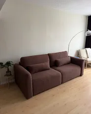 Sofa Bed 3 Seater VAXHOLM with Storage Boucle Brown_1160937