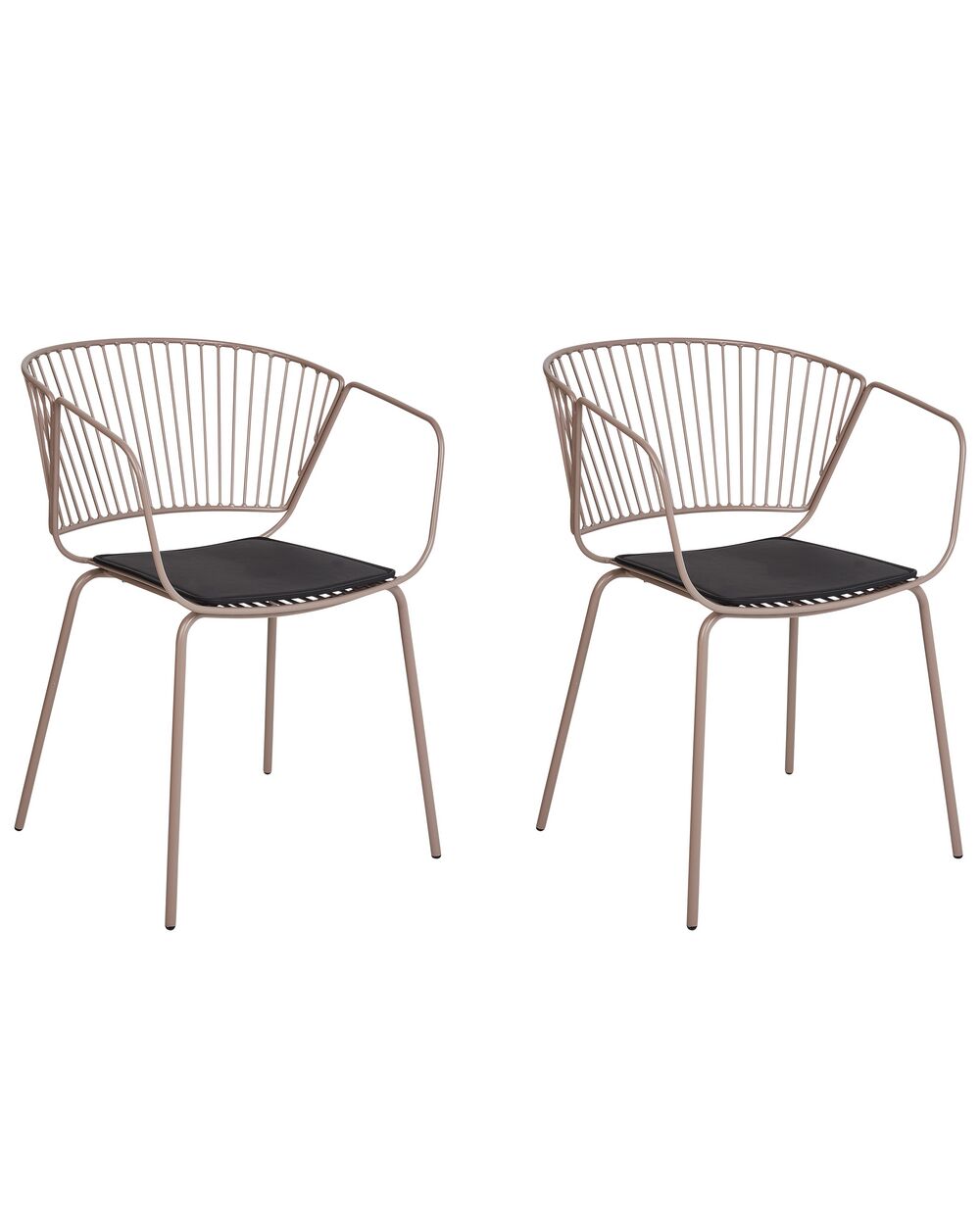 Set van 2 eetkamerstoelen RIGBY Metaal Beige