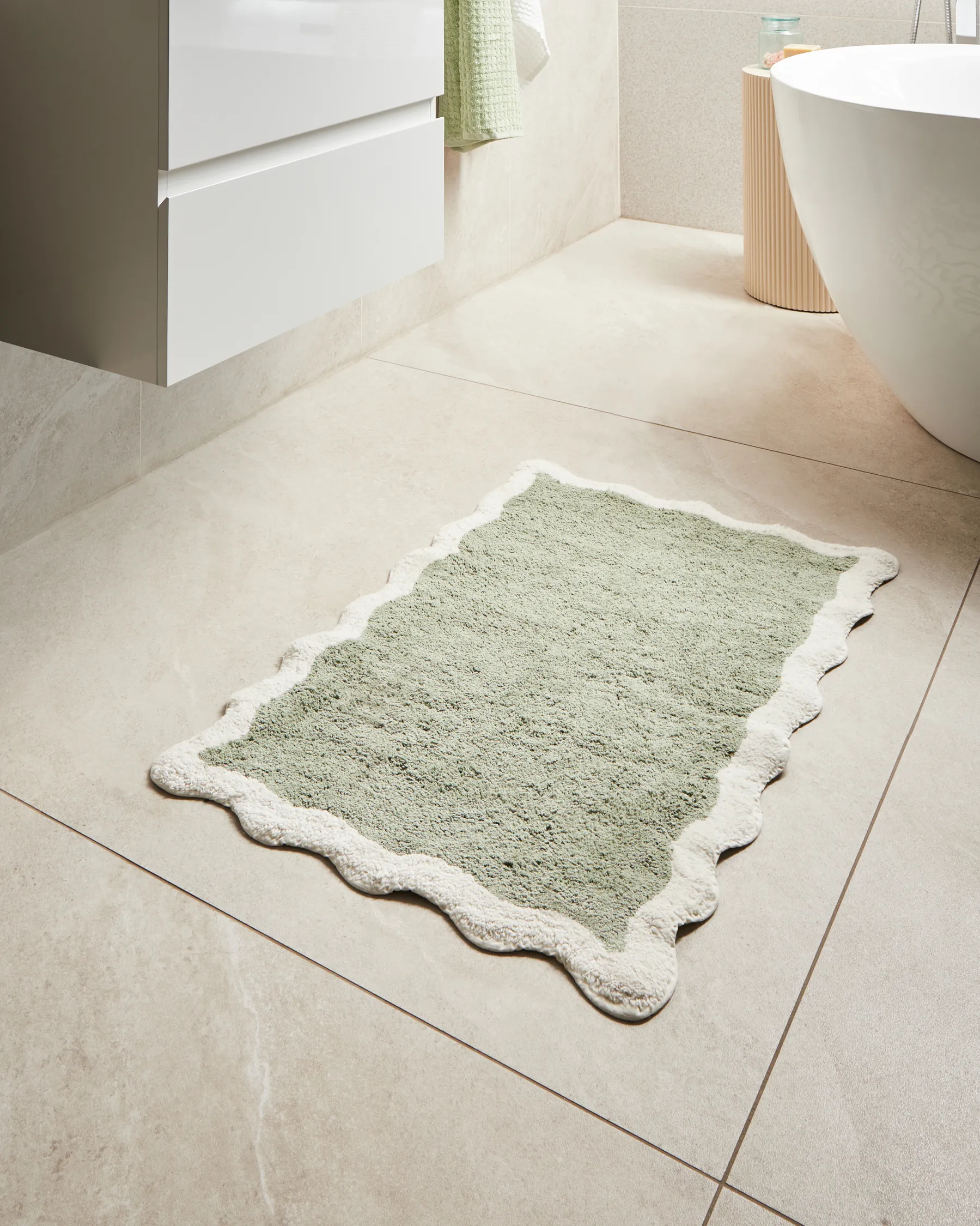 Badematte NANGAL Grün 60 x 90 cm Baumwolle_1025926