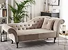 Rechtsseitige Chaiselongue LATTES Samtstoff Beige