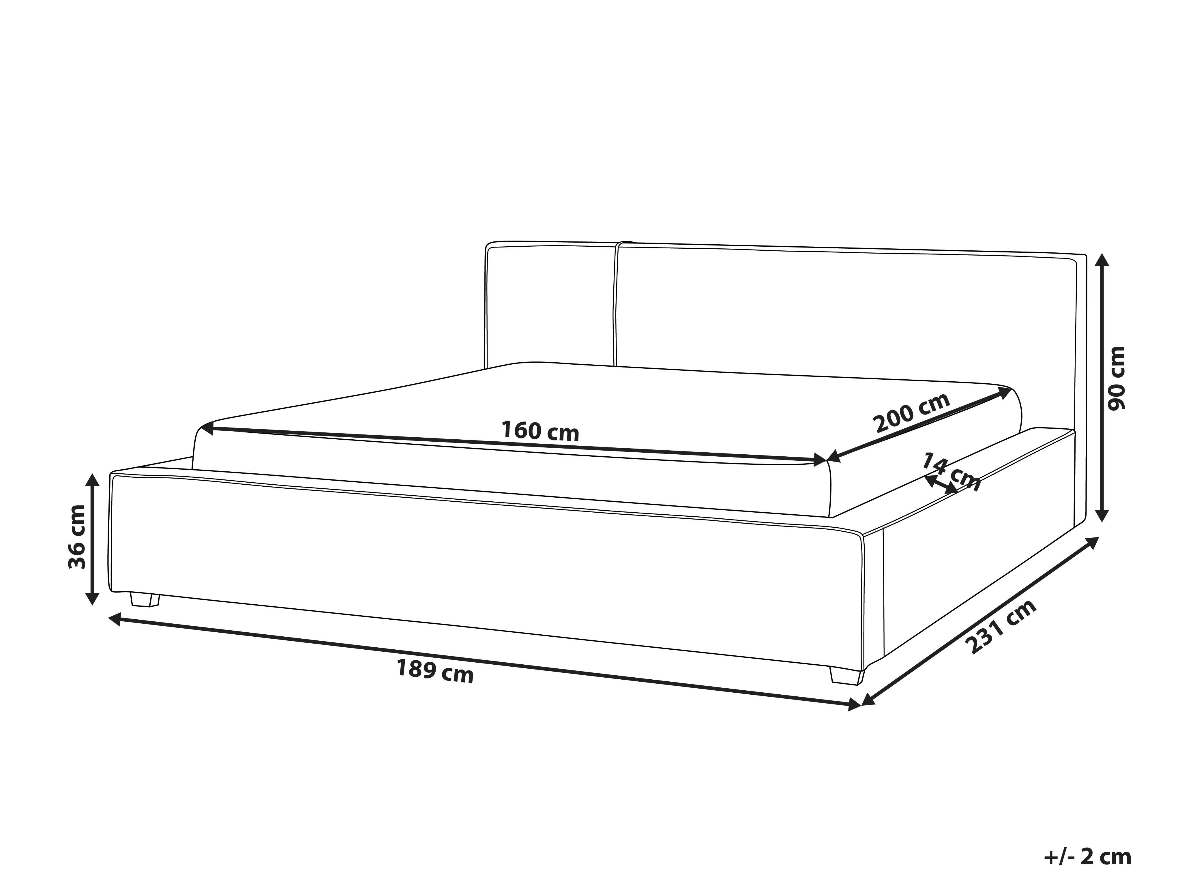 Bed Boucle MIRANDE 160 x 200 cm (EU King Size) Taupe_943344